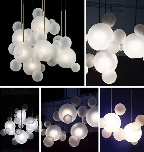 SUSUO Milk White Frosted Glass Bubble Cluster Pendant Lighting for Ceiling - Novelty 5-Lights Globe Suspension Lamp Ball Chandelier Modern(Large Sized) - - Amazon.com Ball Chandelier, Living Room Pendant Light, Chandelier Creative, Bubble Ball, Ball Pendant Lighting, Diy Lampe, Cluster Pendant Lighting, Glass Light Fixture, Pendant Lighting Dining Room