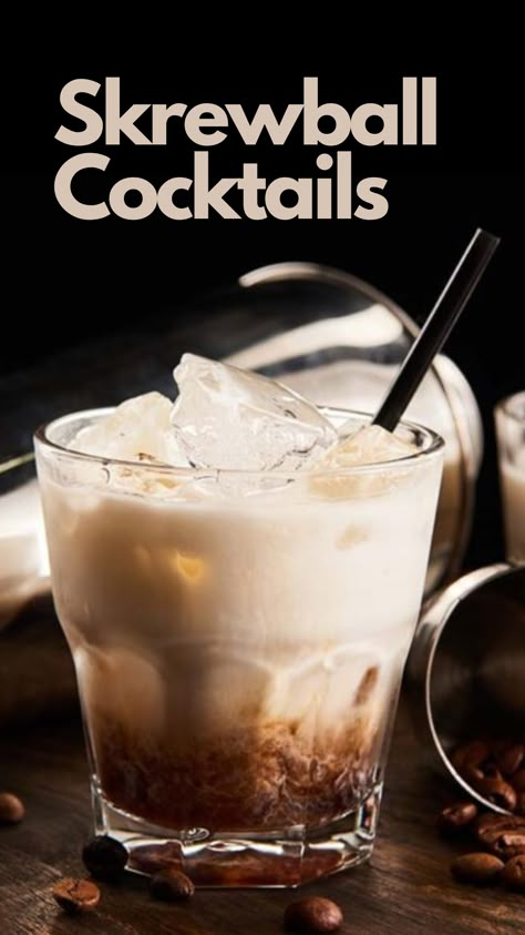 Skrewball Cocktails Skrewball Whiskey Rumchata, Skewball Recipes, Screwball Cocktail Recipe, Screwball Whiskey Shots, Screwball Drinks Recipes, Drinks With Skrewball Whiskey, Screwball Whiskey Drinks Easy, Doughball Whiskey Recipes, Screwball Martini