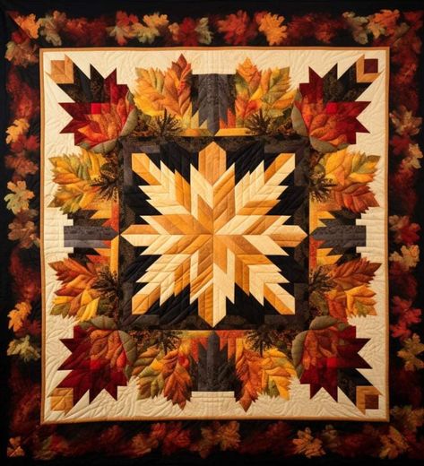 Autumn Leaves Quilt, Leaves Quilt, Autumn Quilts, Themed Quilts, Seasonal Wall Hangings, Fall Quilt Patterns, Quilt Pillow Case, Fall Quilt, Fabric Clothes