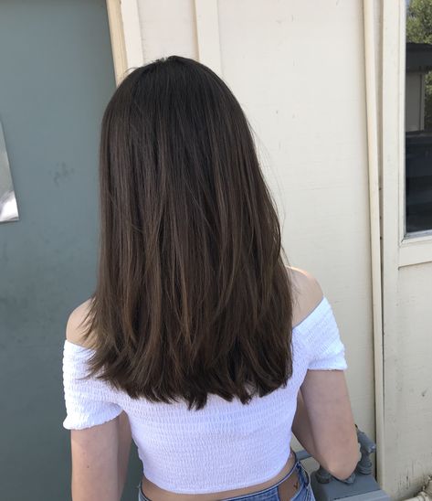 layered hair brown medium @avaannabella Layered Hair Brown, Medium Length Hair Straight, Long Layered Haircuts, Short Straight Hair, Shoulder Length Hair Cuts, Haircuts For Medium Hair, Haircuts Straight Hair, Hair Brown, Haircut For Thick Hair