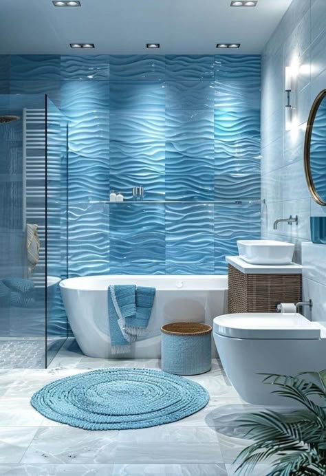 Modern Bathroom Designs, Interior Design Your Home, Bathroom Remodel Shower, Bathroom Inspiration Decor, Bathroom Design Luxury, Blue Bathroom, Dream Bathroom, Design Your Home, House Bathroom