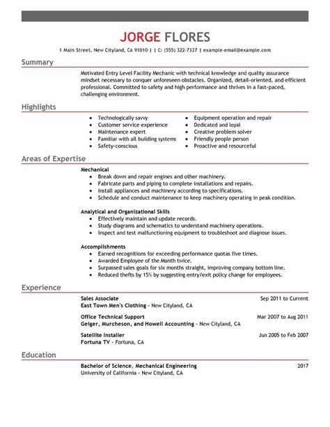 Mechanic Resume, Recruiter Resume, Engineering Resume Templates, Job Resume Samples, Engineering Resume, Marketing Resume, Resume Objective Examples, Nursing Resume Template, Sales Resume