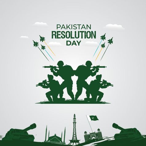 Pakistan Resolution Day, 6 September, Card Poster, Background Banner, Defense, Vector Art, Pakistan, Vector Free, Vector Illustration