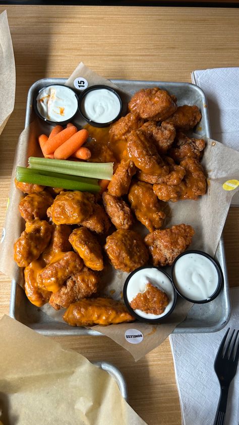 Wings Buffalo Wild Wings Aesthetic, Wings Board, Wings Boneless, Take Out Food, Boneless Wings, Buffalo Wild, Buffalo Wild Wings, Soul Food Dinner, Food Babe