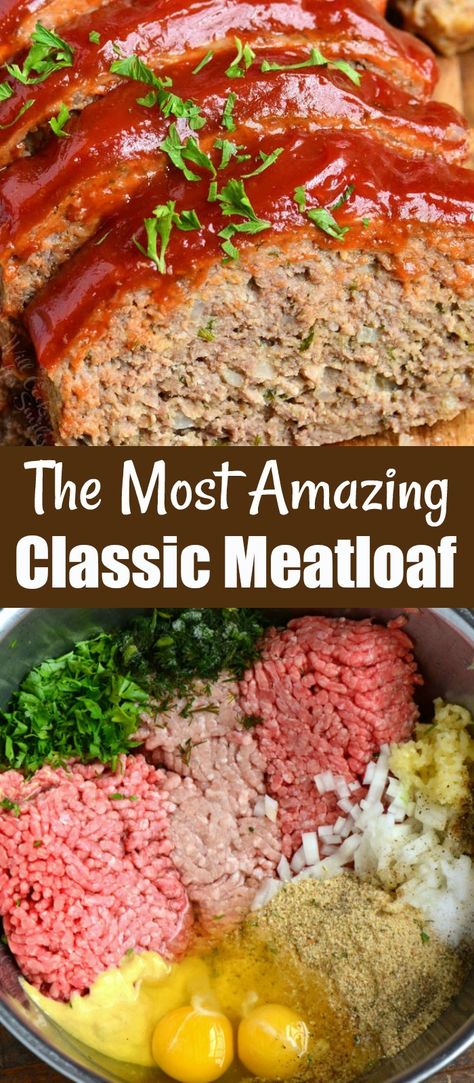 Amazing Meatloaf, Classic Meatloaf Recipe, Good Meatloaf Recipe, Classic Meatloaf, Best Meatloaf, Meatloaf Recipe, Beef Recipes Easy, Beef Recipes For Dinner, Beef Dinner