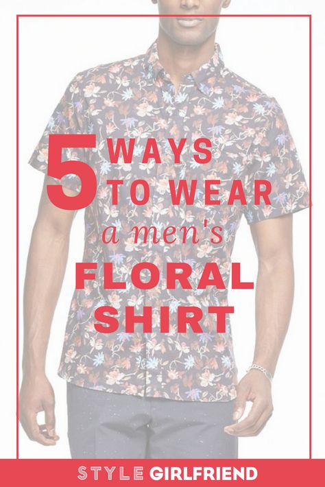 Get ready to make a splash with your style this spring in a men's floral, short-sleeve, button-up silky shirt. Learn how to wear this statement making shirt five different ways on stylegirlfriend.com | mens dress shirts, short sleeve shirts for guys, short-sleeve button-ups, floral prints for guys, how to wear a floral print, masculine floral prints, spring short sleeve shirts for guys, short sleeve shirts for men Floral Shirt Outfit, Short Sleeve Shirts For Men, Laid Back Outfits, Style Girlfriend, Shirt Outfit Men, Mens Dress Shirts, Printed Shirts Men, Silky Shirt, Button Outfit