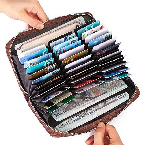 Credit Card Organizer, Leather Credit Card Wallet, Unique Wallets, Front Pocket Wallet, Wallet For Women, Leather Card Wallet, Billfold Wallet, Rfid Wallet, Card Organizer