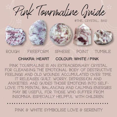 Pink Tourmaline Crystal Meaning, Pink Tourmaline Meaning, Tourmaline Meaning, Stone Meanings, Crystal Healing Chart, Healing Crystals For You, Healing Crystals Meanings, Spiritual Knowledge, Charge Crystals