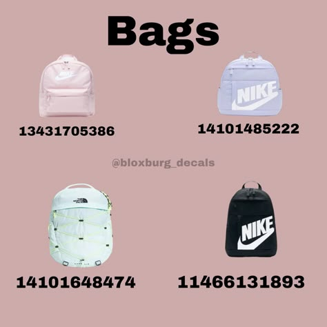 Backpack Codes Bloxburg, Bloxburg Decals Codes Basketball, Nike Box Decal Bloxburg, Locker Codes Bloxburg, Backpack Decal Codes Bloxburg, Bloxburg Hanger Decal, Bloxburg Lunch Box Codes, School Outfits Bloxburg Codes, Shopping Bag Decals Bloxburg