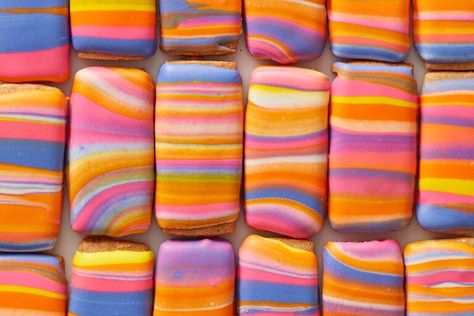 Technicolor Cookies   Recipe - NYT Cooking Technicolor Cookies, Nyt Recipes, Poured Icing, Savory Baking, Cookie Stand, Coloured Icing, Cooking Cookies, Meringue Powder, Smooth Cake