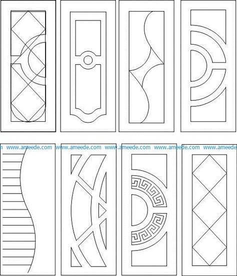 Door Geometric Design, 2d Door Design Cnc, Door Design Drawing, Cnc Door Design Modern, Door Pattern Design, 2d Door Design, Simple Small House Design, House Design Ideas Simple, Simple Small House