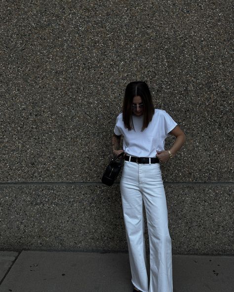 Back to basics 🤍 Full fit is from @zara 🖤 Monochromatic look, neutral fashion, elevated basics, summer ootd, summer aesthetic, minimal style, minimal street style, everyday style #elevatedbasics #offdutystyle #effortlesslychic #becauseofvogue #whitedenim #simpleootd #simplestyle #minimalaesthetic #pinterestfashion Simple Ootd, Minimal Street Style, Summer Ootd, Elevated Basics, Ootd Summer, Minimal Aesthetic, Pinterest Fashion, Back To Basics, Minimal Style