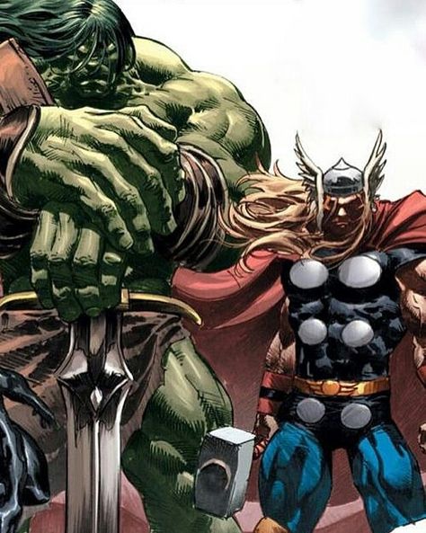 Hulk And Thor, Kon Bleach, Hulk Artwork, Thor Art, Thor Comic, Mike Deodato, Hulk Art, Hulk Comic, Comic Book Art