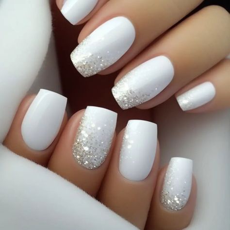 White - NailKicks January Nails, Smink Inspiration, Makijaż Smokey Eye, Bride Nails, Nails French, French Wedding, Dipped Nails, Bridal Nails, Fancy Nails