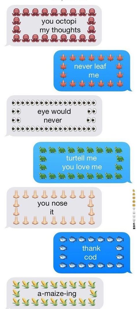 Then there's these kinds of emoji conversations that don't make any sense on either side of the conversation, but are still entertaining regardless. Emoticon Meaning, Emoji Conversations, Emoticons Text, Flirty Puns, Ways To Flirt, Emoji Texts, Cheating Quotes, Awkward Funny, Flirting Messages