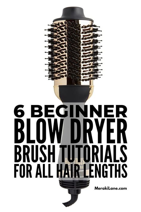 Dryer Brush Hair, How To Use A Brush Hair Dryer, How To Use A Hairdryer Brush, Roller Brush Hair Dryer How To, Round Blow Dryer Brush Tutorial, Hot Tools Blow Dry Brush, Hot Round Brush Tutorial, Drying Hair With Round Brush, Lange Blow Dryer Brush