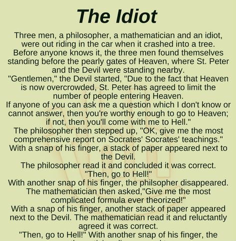 THE IDIOT(FUNNY STORY) - Story Jokes Hilarious, Humorous Stories In English, Funny Thoughts And Jokes, Funny Stories Laughing So Hard Hilarious, Long Funny Stories, Funny Kids Stories, Funny Stories Laughing So Hard, Funny Stories In English, Funny Short Stories