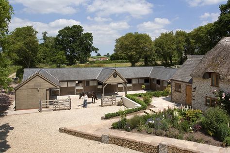 https://flic.kr/p/8gAXiG | Wooden Stables | Bespoke wooden stables from Scotts, supplied for a private yard in Devon. English Stables, House With Stables, Stable Inspiration, Dream Barn Stables, Stable Yard, Equestrian Stables, Equestrian Barns, Equestrian Building, Horse Barn Designs