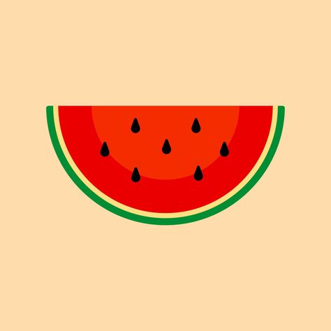 Watermelon flat design vector illustration. Slice cut half seeds. Green Red round fruit berry flesh peel. Healthy food. Sweet water melon. Tropical fruits. color background. Watermelon Illustration Cute, Half Watermelon, Watermelon Icon, Watermelon Drawing, Watermelon Vector, Watermelon Clipart, Watermelon Cartoon, Ant Crafts, Watermelon Illustration