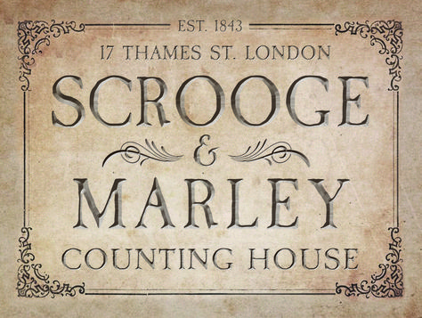 Scrooge & Marley Sign - Free Printable Scrooge A Christmas Carol, Dickens Christmas Carol, Xmas Carols, Scrooge Christmas, Victorian Christmas Decorations, Charles Dickens Christmas, Muppet Christmas Carol, Christmas Tale, Christmas Labels