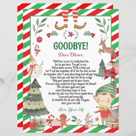 Letter From Elf, Jesus Birthday Party, Elf Goodbye, Elf Return, Elf Goodbye Letter, Elf Arrival, Goodbye Letter, Elf Letters, Cute Letter