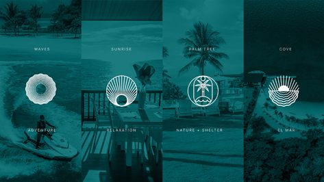 El Mar Resort - Brand Identity Design on Behance Hotel Identity Design, Resort Branding Design, Luxury Resort Branding, Resort Logo Design Ideas, Resort Graphic Design, Beach Hotel Logo, Resort Brand Identity, Pool Branding, Beach Resort Logo