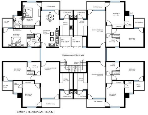 4 Apartment Building Design, 2 Apartment Building Plan, 4 Flats Building Plan, Flat Layout Floor Plans, Small Residential Building Plan, Apartment Floor Plans Buildings, 4 Apartment Building Plan, Residential Building Plan Layout, Hotel Building Plan