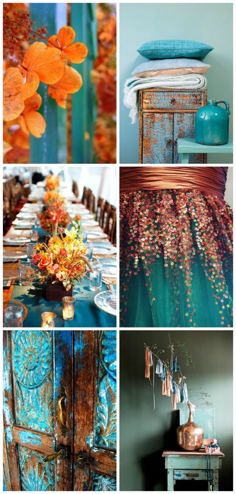 copper and teal Deco Originale, Colors Palette, Decoration Inspiration, Colour Board, Kitchen Colors, Copper Color, Colour Schemes, Teal Colors, Color Pallets