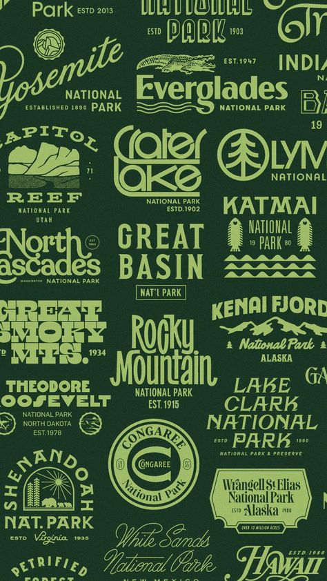 National Park Logo Design, National Parks Graphic Design, National Park Graphic Design, National Parks Logo, National Park Logo, Nature Logos, Steve Wolf, Park Forest, Kenai Fjords