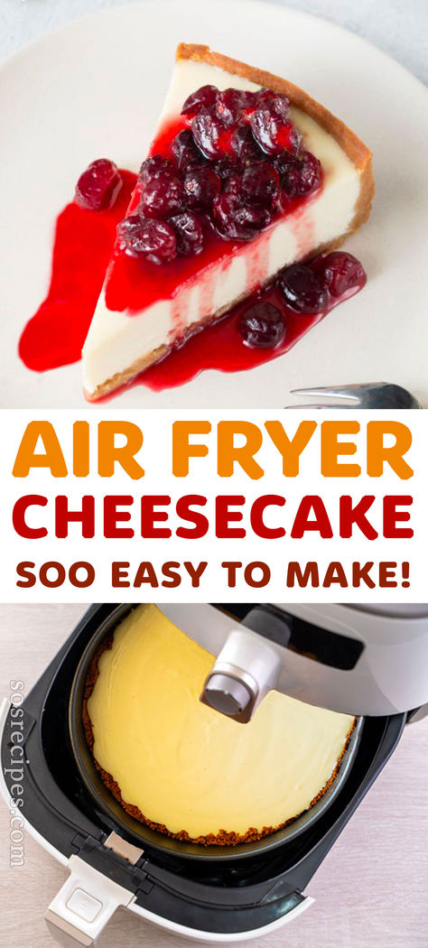 This creamy air fryer cheesecake recipe is so delicious with a smooth surrounded by crispy crust. This ultimate dessert is very easy to make and perfect to serve with homemade berry sauce. Cooked in Air Fryer in under 15 minutes. Enjoy your cheesecake. Airfryer Cheesecake, Cheesecake Air Fryer, Air Fryer Cakes, Airfryer Desserts, Cake In Air Fryer, Airfryer Ideas, Air Fryer Cheesecake, Air Fryer Recipes Uk, Air Fryer Desserts