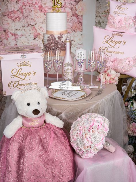 COLLECTIONS LIST / quinceanera-decor Fancy Quinceanera Themes, Sweet 15 Party Ideas Quinceanera Themes, Quince Decorations Simple, Quinceanera Venue Ideas, Pink Quinceanera Ideas, Quince Decorations Pink, 15 Decorations Ideas, Quince Pillow, Pink Quinceanera Decorations