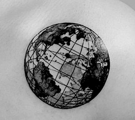 Come back to earth Black And White Earth Tattoo, Earth Tattoos Men, Abstract Earth Tattoo, Globe Tattoo Design, Earth Tattoo Design, Earth Tattoo Ideas, Frank Tattoo, Earth Tattoos, Scientific Tattoo