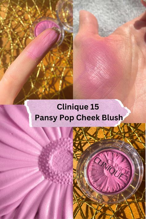 Clinique Cheek Pop/Blush pop #15 Pansy Pop Swatch Clinique Pansy Pop Blush, Clinique Pansy Pop, Clinique Cheek Pop, Viral Makeup, Self Care Aesthetic, Makeup Board, School Makeup, Makeup Wishlist, Luxury Makeup