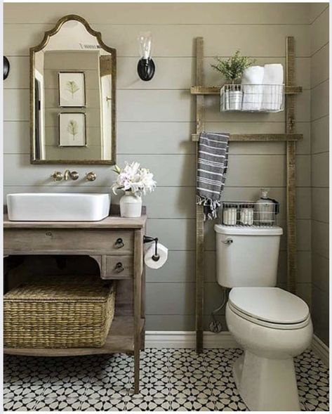 Small Baths, Wooden Bathroom Furniture, Modern Farmhouse Bathroom Decor, Farmhouse Bathroom Design, Farmhouse Bathroom Decor Ideas, Decor Baie, Modern Farmhouse Bathroom, Diy Bathroom Remodel, Wooden Bathroom