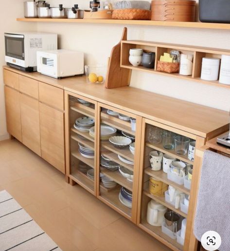 Japanese Kitchen Design, Dapur Rustic, Food House, Model Dapur, Shelves Decor, Elegant Kitchen Design, Desain Pantry, Rustic Kitchen Cabinets, Amazing Kitchen