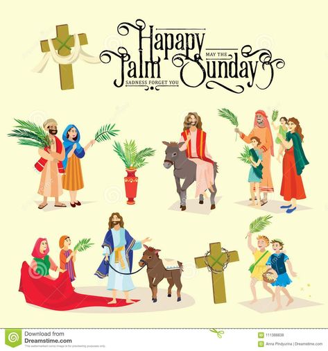 Palm Sunday Quotes, Spiritual Sun, Easter Floral Wreath, Easter Party Invite, Illustration Man, Sunday Greetings, Easter Background, Spring Flower Wreath, Jesus Cartoon