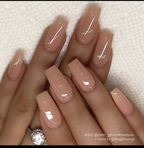 Summer Nails2022, Nails With Designs Acrylic, Ongles Beiges, Nail 2022, Acrylic Nails Nude, Classy Acrylic, Milky Nails, Nude Nail Designs, Nails 2022