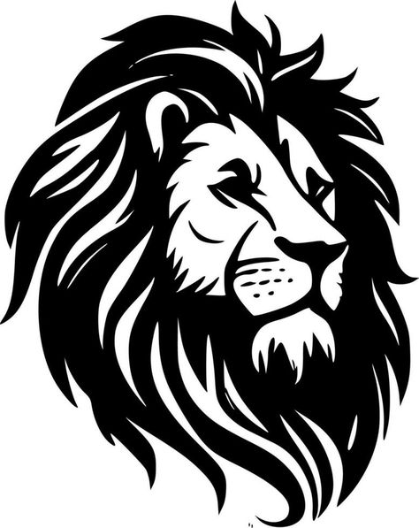 Lion, Minimalist and Simple Silhouette - Vector illustration Silhouette Lion, Leon Logo, Lion Stencil, Logo Lion, Lion Silhouette, Lion Head Logo, Face Cartoon, Lion Vector, Lion Head Tattoos