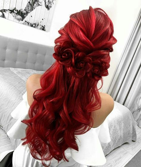 Red Hair Wedding Updo, Red Hair Updo, Red Bridal Hair, Cherry Jubilee, Making Dresses, Loose Updo, Jordan Taylor, Natural Red Hair, Dyed Red Hair