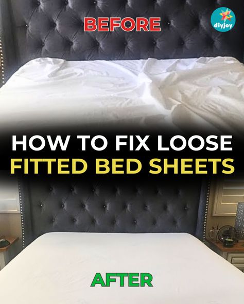 Wondering how to tighten a loose fitted bed sheet? Keep your sheets from slipping away with this quick and easy fix. How To Replace Elastic On Fitted Sheets, How To Keep Fitted Sheets From Slipping, How To Keep Sheets From Slipping, How To Sew A Fitted Sheet, Fitted Sheets Stay In Place, Quilting Shortcuts, Diy Plaster, Bed Sheet Sizes, Fitted Bed