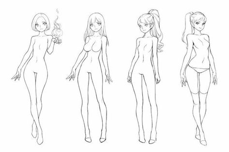 Female Body Types, Drawing Anime Bodies, Angel Drawing, Different Poses, Body Reference Drawing, Anime Lover, Pose References, 캐릭터 드로잉, Poses References