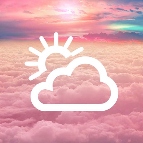 #app #icon #aesthetic #pink #clouds #sky #ios14 #homescreen #logo #widget #cover #aestheticpink #iphone #wallpaper #background #babypink #apple #android #phone Weather Aesthetic Icon, Weather App Icon Aesthetic, Weather Icon Aesthetic, Aesthetic Pink Clouds, Sunset App, App Icon Aesthetic Pink, Pink Clouds Sky, Widgets Pink, Weather App Icon