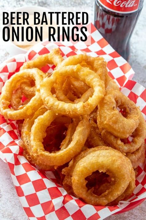 Battered Onion Rings, Beer Battered Onion Rings, Onion Rings Recipe, Easy Dinners For Two, Beer Battered, Appetizer Ideas, Crispy Onions, Beer Batter, Perfect Appetizers