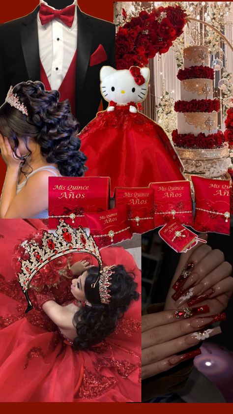 Red Quinceanera Ideas Decor, Mexican Quinceanera Ideas Decoration, Masquerade Quinceanera Ideas, Charro Quinceanera Theme, Red Quince Theme, Quinceanera Surprise Dance, Red Quinceanera Ideas, Mexican Quinceanera, Quince Themes