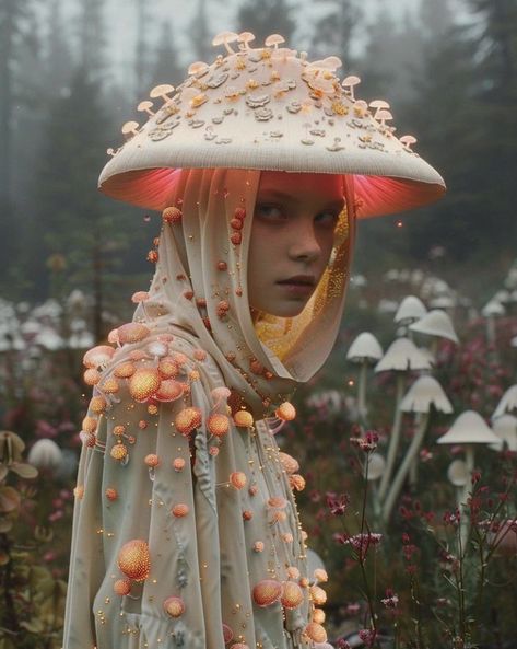 Dark Mushroom Cosplay, Inky Cap Mushroom Costume, Mushroom Photoshoot, Sprite Costume, Mushroom Fashion, Mushroom Halloween, Mushroom Makeup, Mushroom Costume, Mushroom Hat