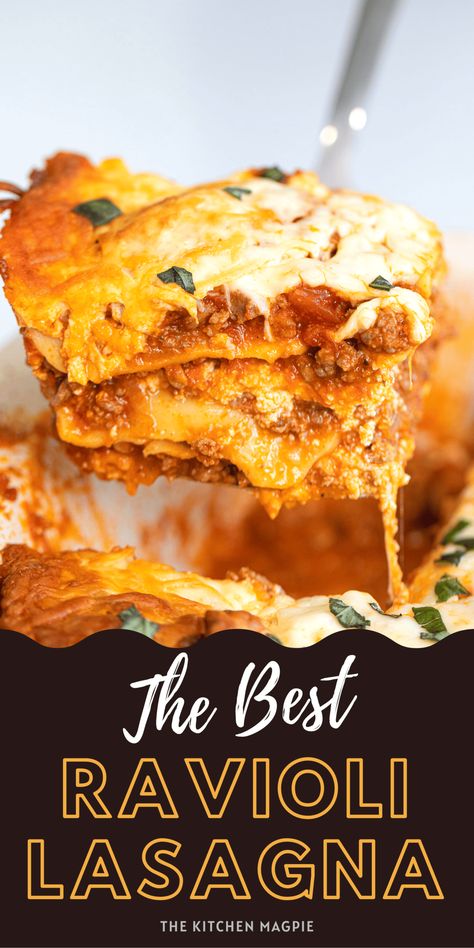 Lasagna Recipe With Ravioli, Recipe With Ravioli, Meat Ravioli Recipe, Ravioli Lasagna Bake, Meat Ravioli, Italian Casseroles, Lazy Lasagna Recipe, Lasagna Bake, Lasagna With Cottage Cheese