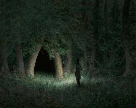 Aron Wiesenfeld girl in dark forest painting Aron Wiesenfeld, Kunst Inspo, Colossal Art, Forest Painting, Oil Canvas, Wow Art, Arte Fantasy, Arte Horror, Dark Forest