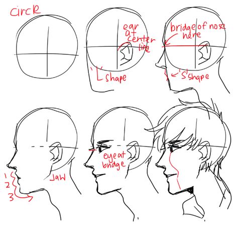 Side View Of Face, Profile Drawing, 얼굴 드로잉, 얼굴 그리기, Drawing Heads, 캐릭터 드로잉, Sketch Ideas, Poses References, Different Angles