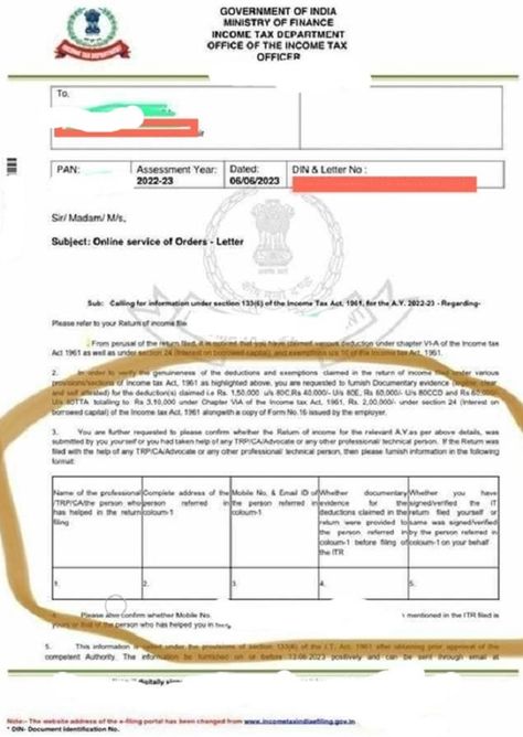 #incometax #tax #taxguru #law Order Letter, Income Tax Return, Chartered Accountant, Filing Taxes, Tax Return, Income Tax, Online Service, Professions, Accounting