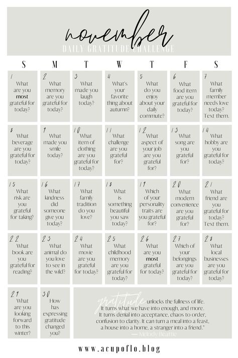 November Gratitude Challenge, November Gratitude, November Challenge, November Activities, Month Of November, Gratitude Journal Prompts, Gratitude Challenge, Hello November, Journal Writing Prompts